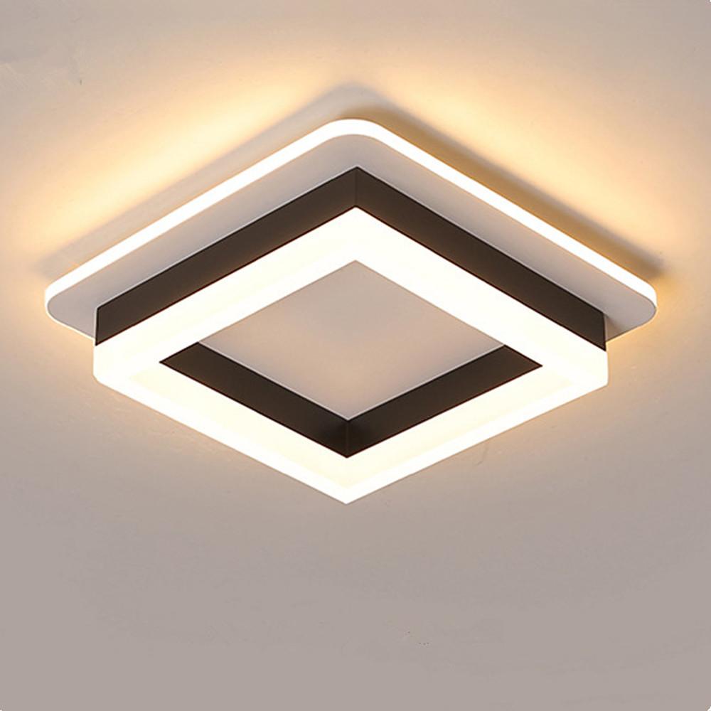 Modern Minimalist Square LED Flush Mount Ceiling Light for Bedroom and Living Room