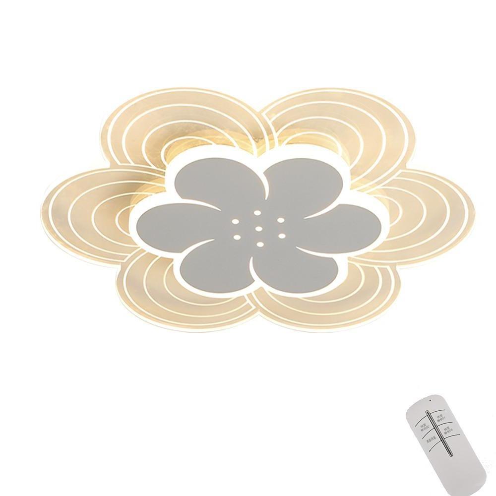 White Flower Silhouette LED Flush Mount Ceiling Light Dimmable Modern Minimalist Fixture