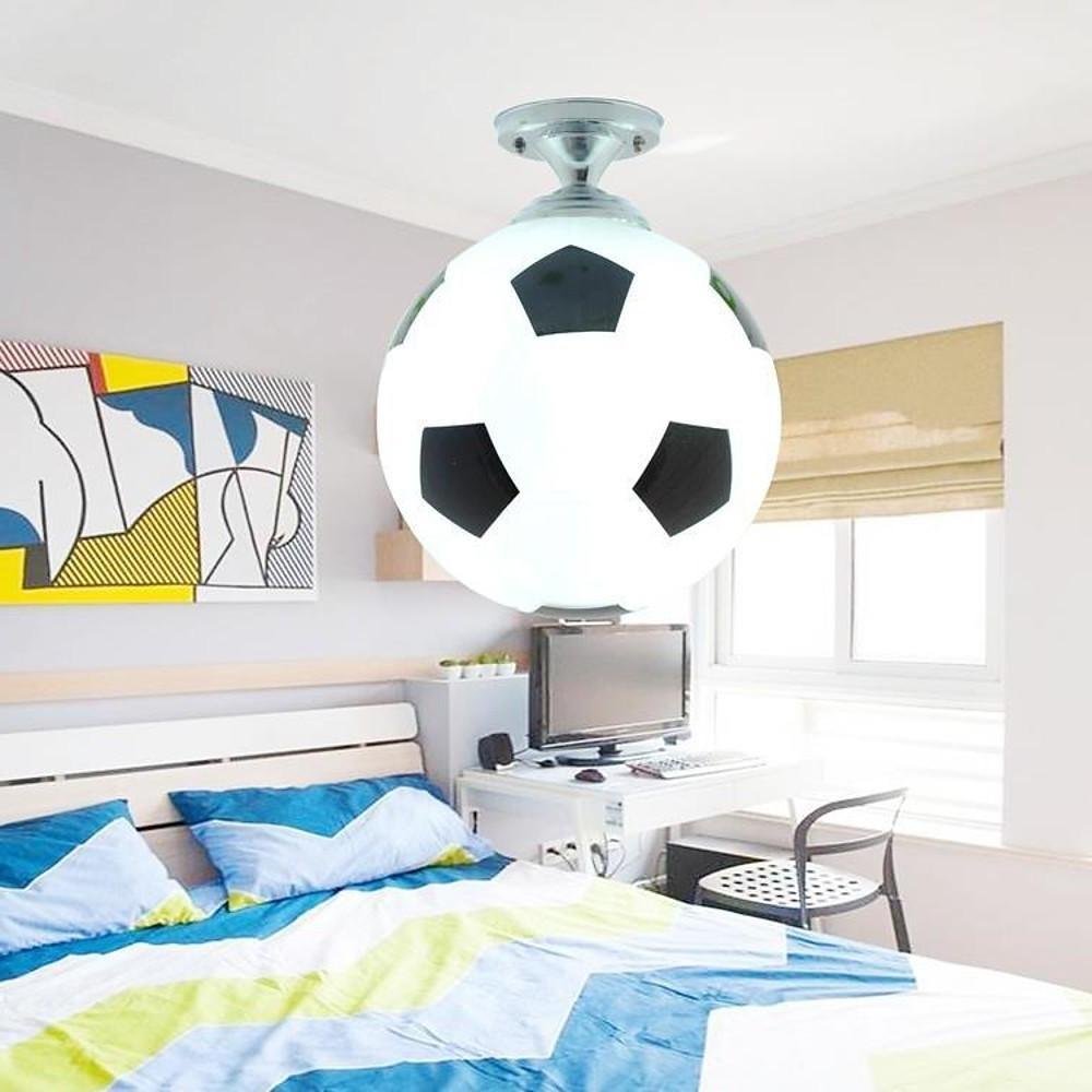 Modern Sports Football Globe Ceiling Light Flush Mount Soccer Lamp for Kids Bedroom