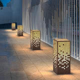 Stainless Steel Outdoor Landscape Bollard Light with Unique Hollow Pattern and IP54 Waterproofing