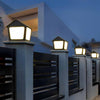 Stainless Steel Outdoor Solar Pillar Light Waterproof Black Cottage Style LED Fence Post Lamp