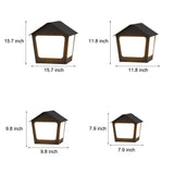 Stainless Steel Outdoor Solar Pillar Light Waterproof Black Cottage Style LED Fence Post Lamp