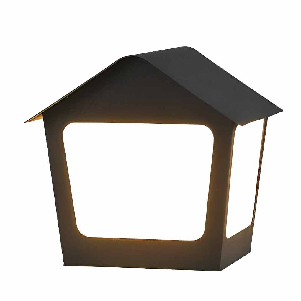 Stainless Steel Outdoor Solar Pillar Light Waterproof Black Cottage Style LED Fence Post Lamp