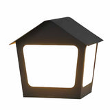 Stainless Steel Outdoor Solar Pillar Light Waterproof Black Cottage Style LED Fence Post Lamp