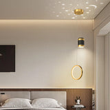 Starry Sky Projection Ring LED Pendant Light Modern 3 Step Dimming Chandelier