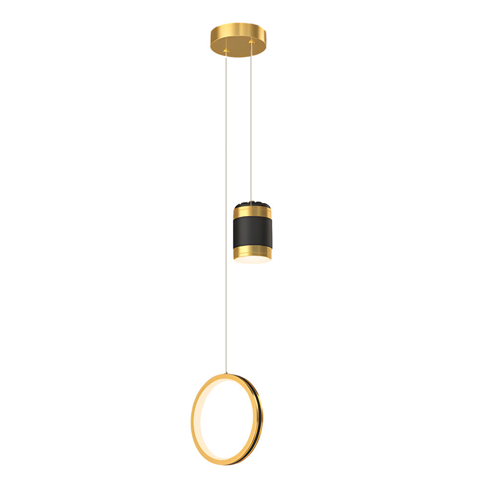 Starry Sky Projection Ring LED Pendant Light Modern 3 Step Dimming Chandelier