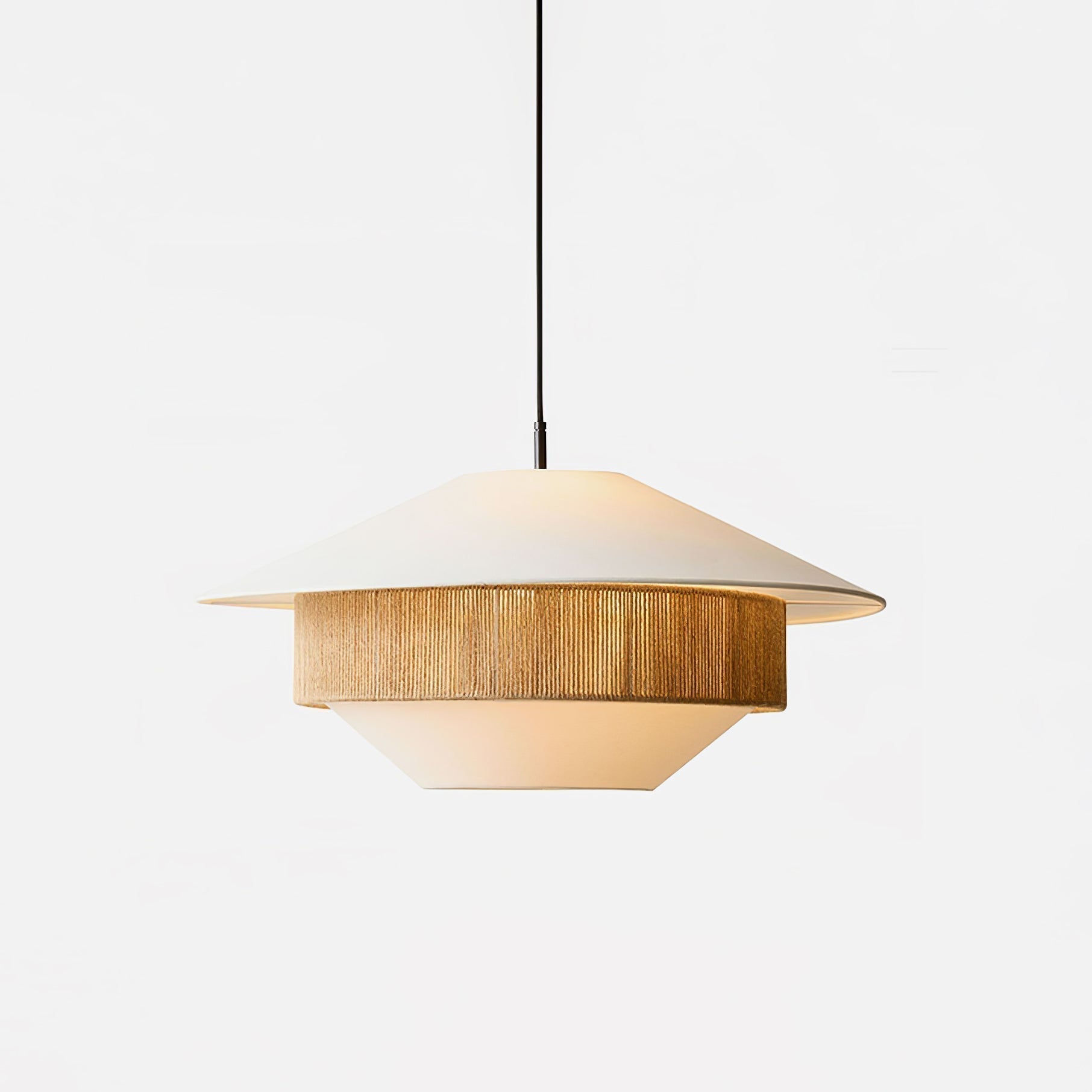 Stevie Woven Pendant Light Natural Hemp Rope Japanese Style Hanging Lamp