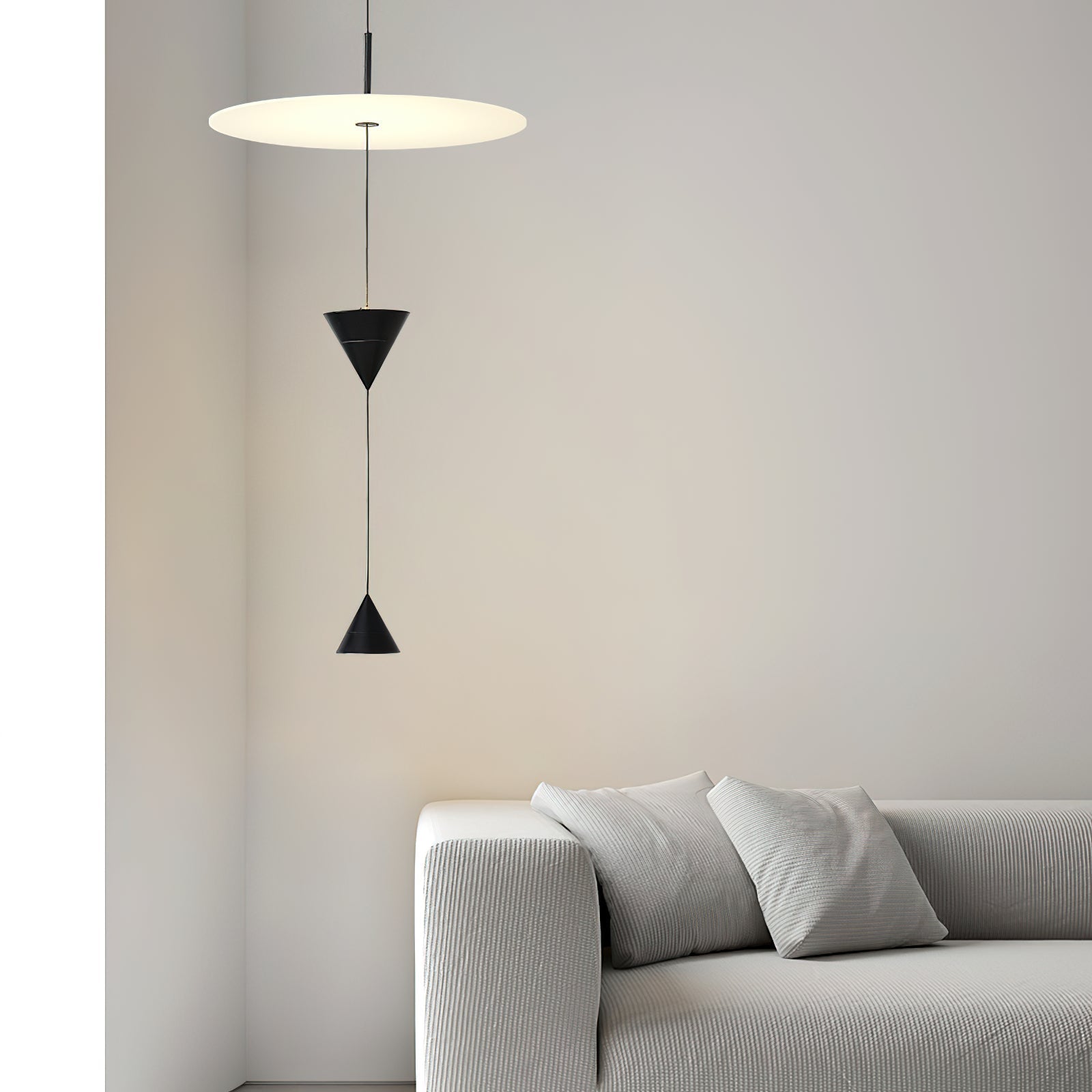 Stralunata Minimalist LED Pendant Light Circular Adjustable Hanging Lamp for Modern Interiors
