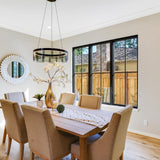 Stratos Modern LED Glass Ceiling Chandelier with Curved Panes for Luxury Dining Spaces