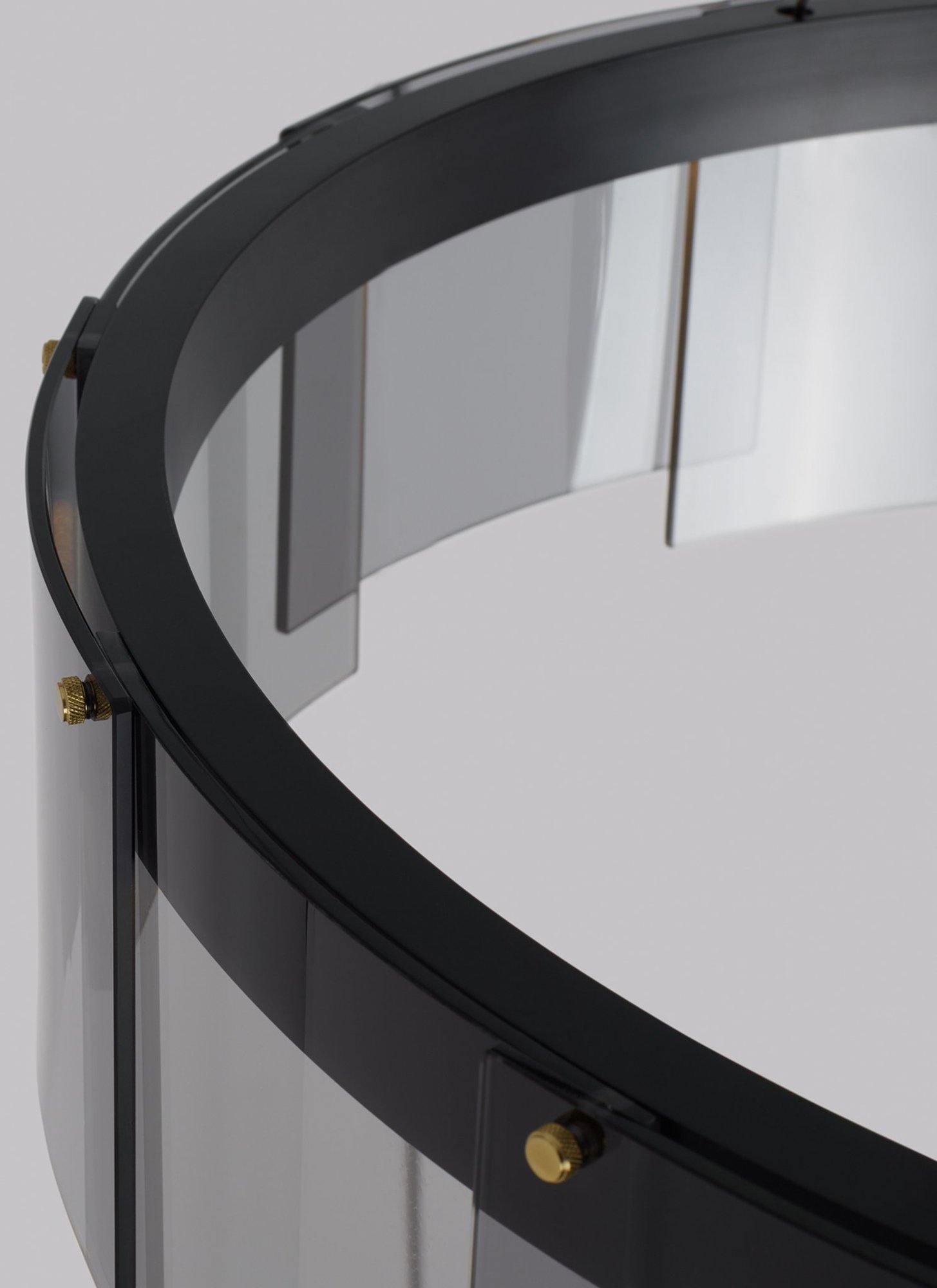 Stratos Modern LED Glass Ceiling Chandelier with Curved Panes for Luxury Dining Spaces