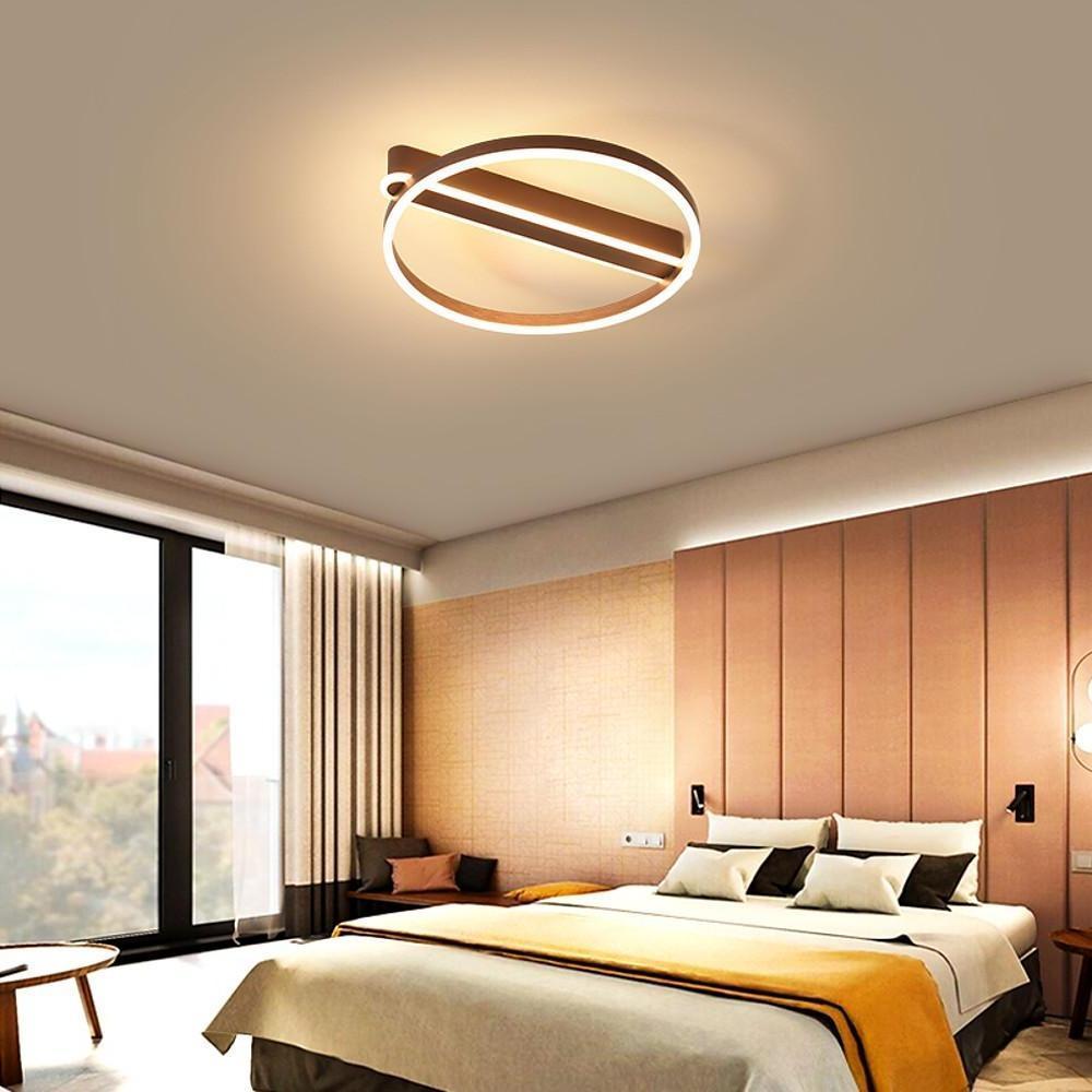 Modern Circle Design Dimmable LED Flush Mount Ceiling Light for Bedroom Living Room Dining