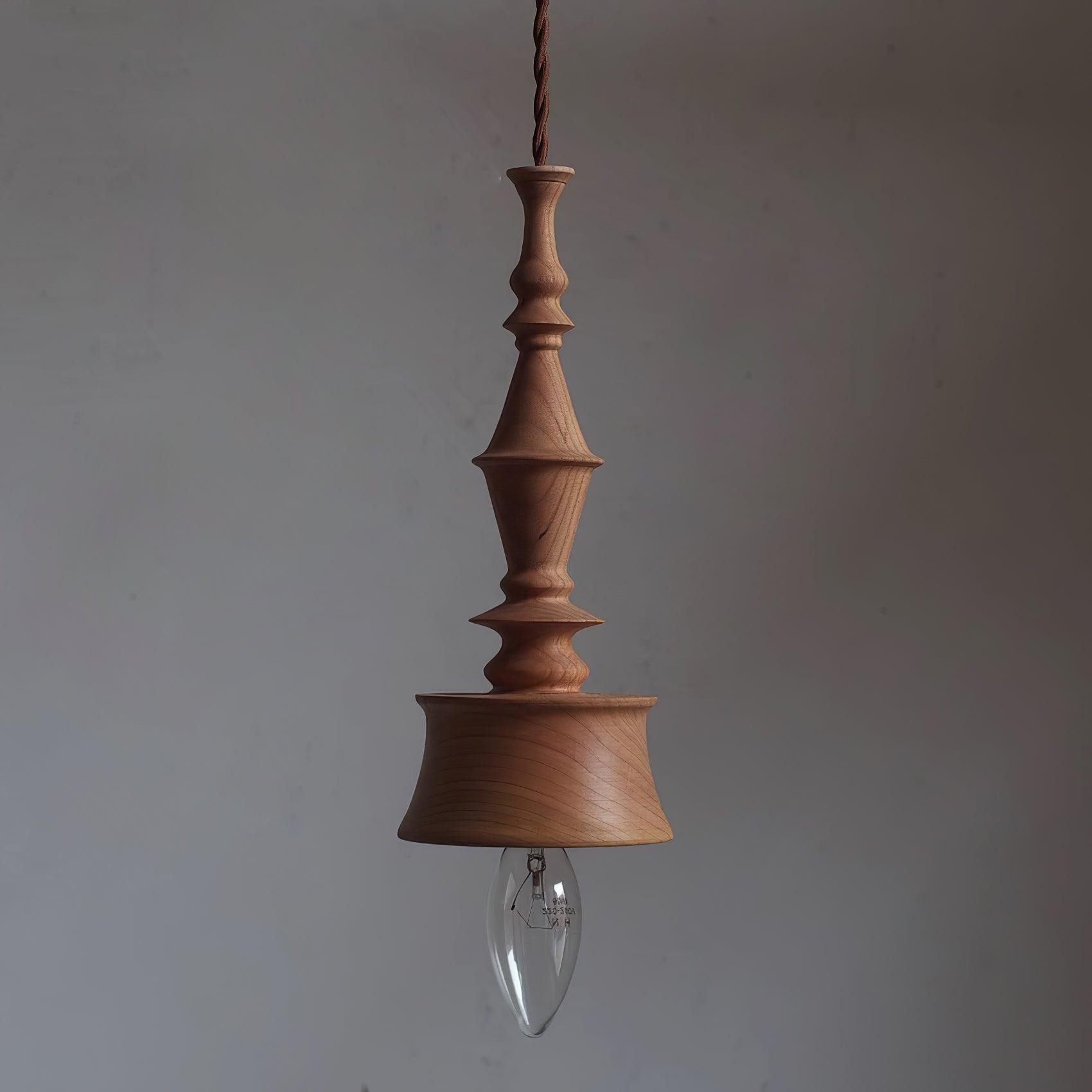 Sumally Natural Walnut Wood Pendant Light Modern Minimalist Drop Lamp Fixture