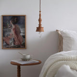 Sumally Natural Walnut Wood Pendant Light Modern Minimalist Drop Lamp Fixture
