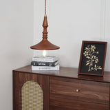 Sumally Natural Walnut Wood Pendant Light Modern Minimalist Drop Lamp Fixture
