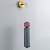 Surge Modern Artistic LED Wall Sconce Colorful Glass Gold Finish Indoor Lighting