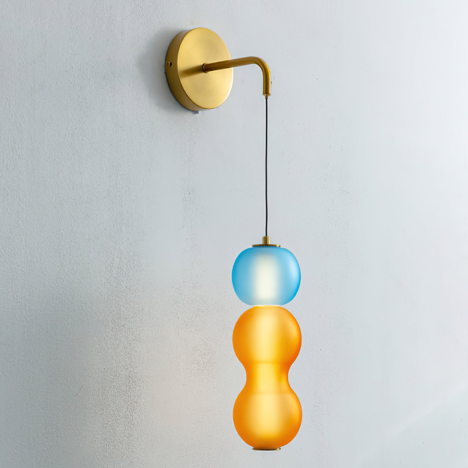 Surge Modern Artistic LED Wall Sconce Colorful Glass Gold Finish Indoor Lighting