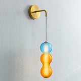 Surge Modern Artistic LED Wall Sconce Colorful Glass Gold Finish Indoor Lighting