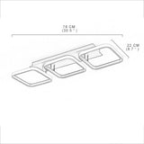Modern Black 3 Square LED Flush Mount Ceiling Light Geometric Chandelier Fixture