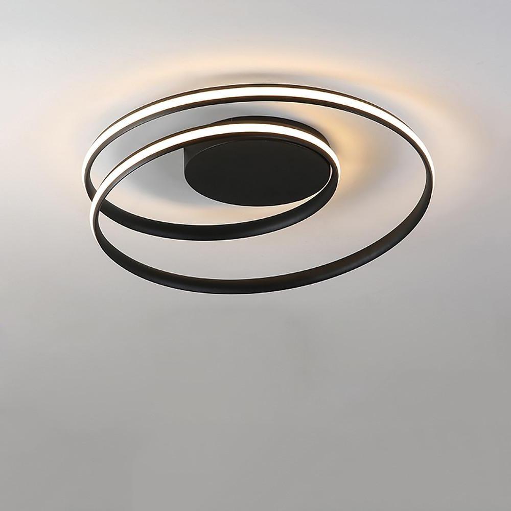 Modern Spiraling Circular LED Flush Mount Ceiling Light for Living Room and Bedroom