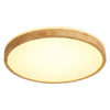 Natural Bamboo Round LED Flush Mount Ceiling Light for Modern Kitchen Living Room and Bedroom