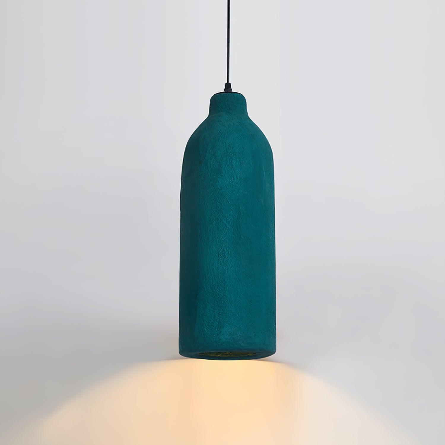 Tega Dark Green Textured Pendant Light Modern High Density Indoor Hanging Lamp