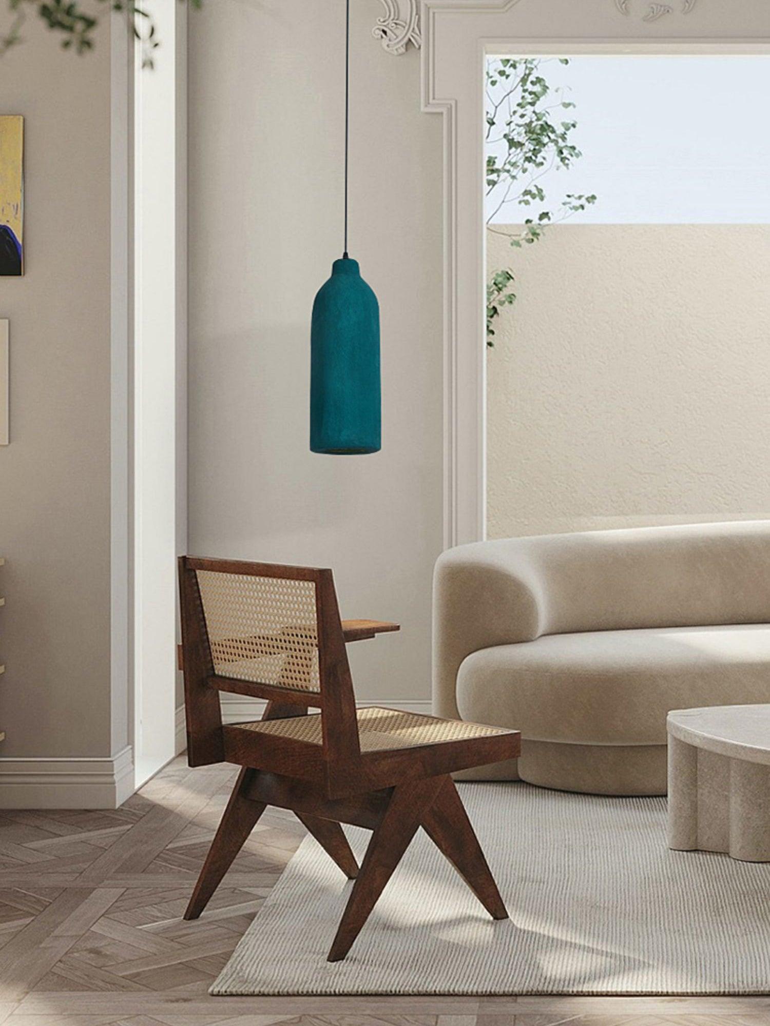 Tega Dark Green Textured Pendant Light Modern High Density Indoor Hanging Lamp