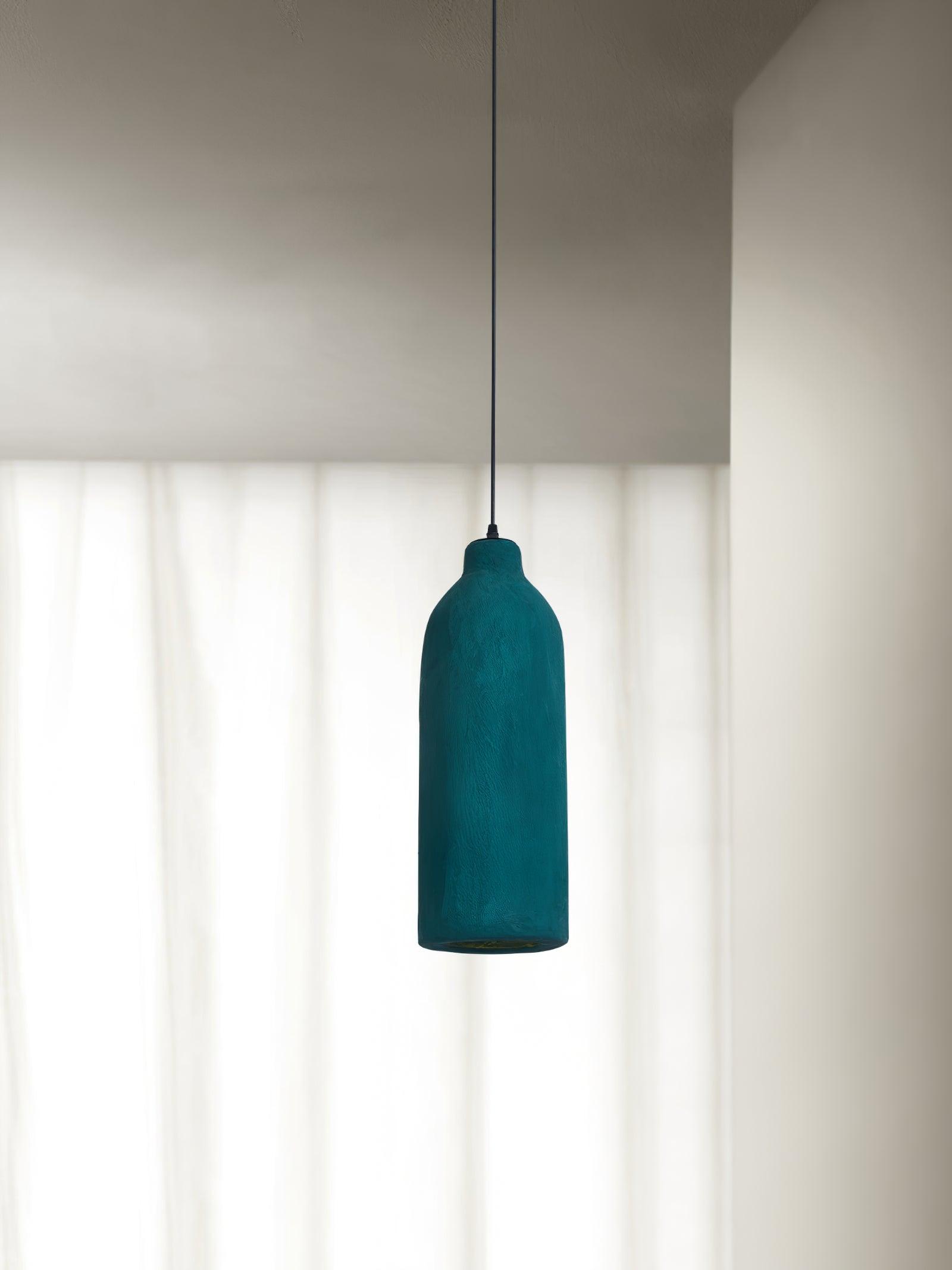 Tega Dark Green Textured Pendant Light Modern High Density Indoor Hanging Lamp