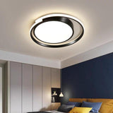 Minimalist Round LED Flush Mount Ceiling Light Ultra Thin 20 Inch Metal Fixture