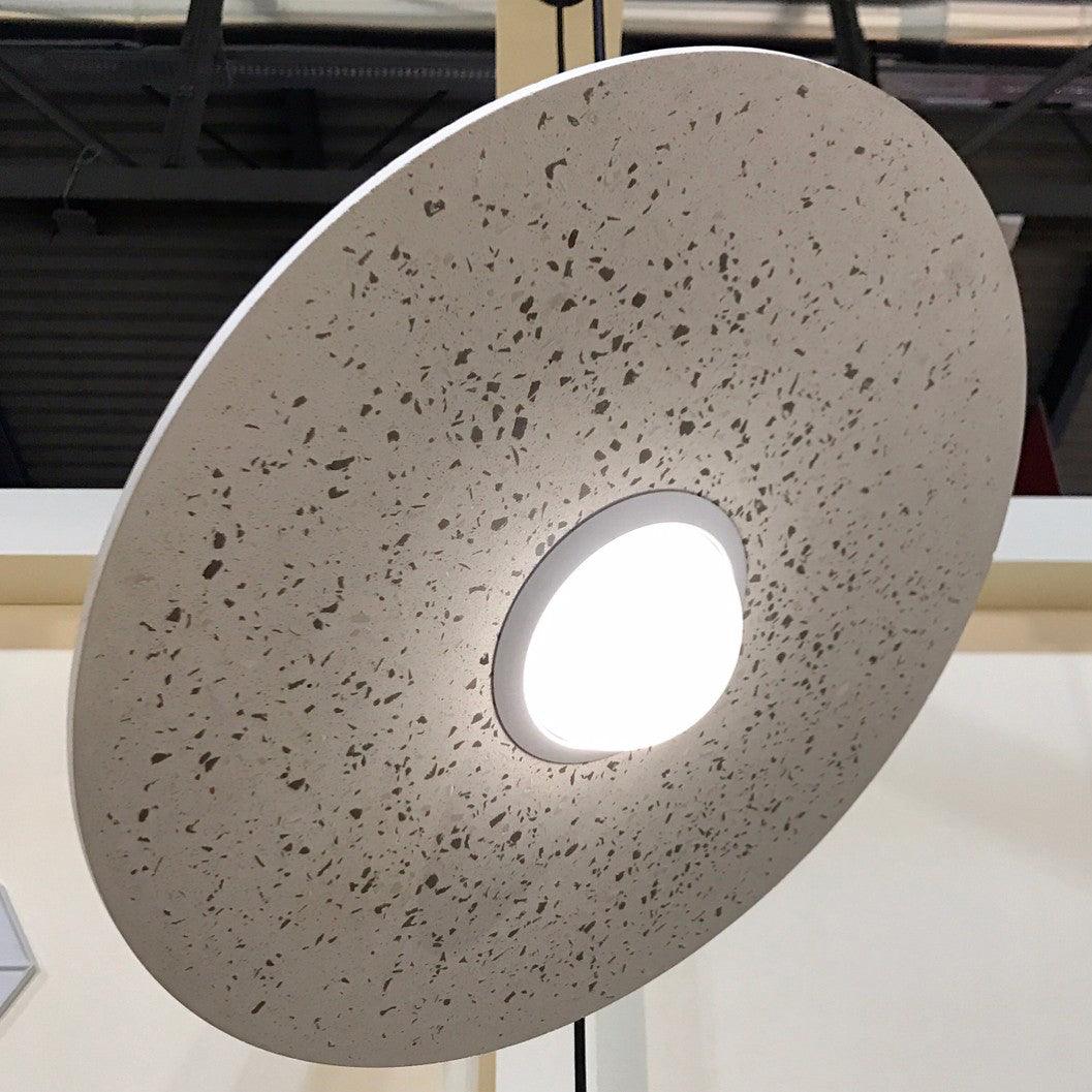 Terrazzo and Brass Planet Pendant Light with Opaque Glass Globe for Modern Interiors