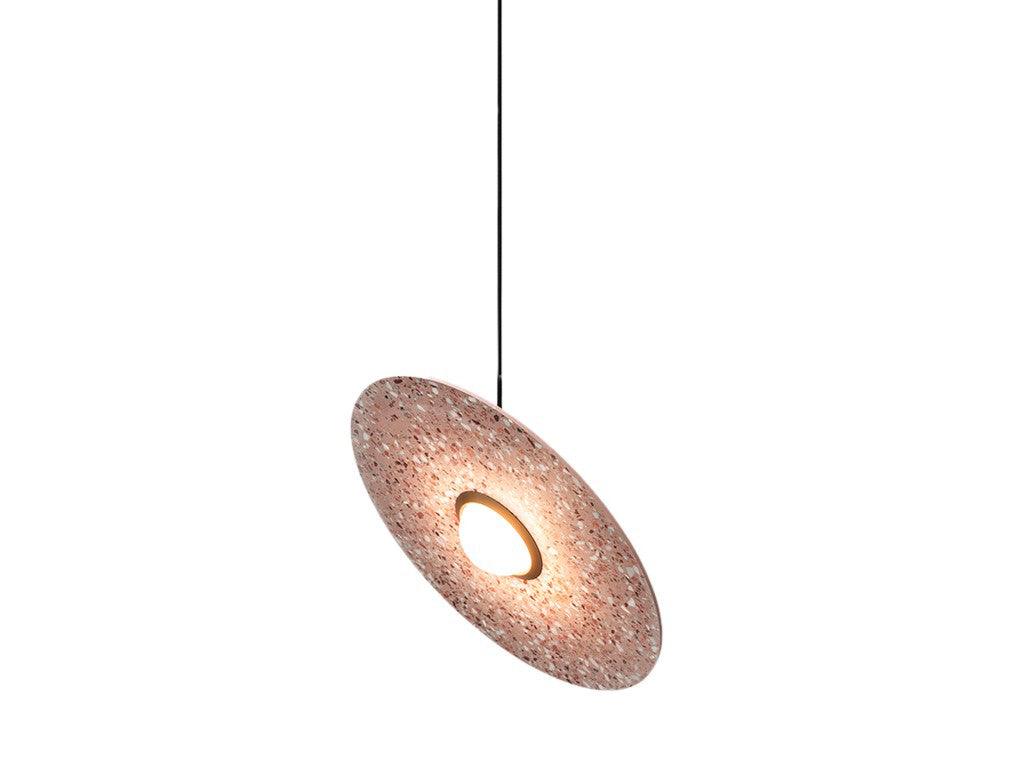 Terrazzo and Brass Planet Pendant Light with Opaque Glass Globe for Modern Interiors