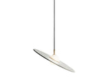 Terrazzo and Brass Planet Pendant Light with Opaque Glass Globe for Modern Interiors