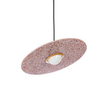 Terrazzo and Brass Planet Pendant Light with Opaque Glass Globe for Modern Interiors