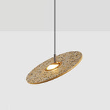 Terrazzo and Brass Planet Pendant Light with Opaque Glass Globe for Modern Interiors
