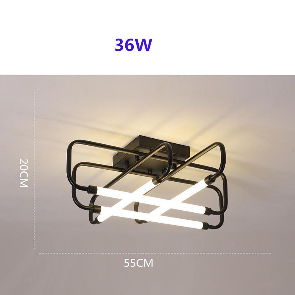 Modern Dimmable LED Geometric Lantern Flush Mount Ceiling Light Fixture for Living Room