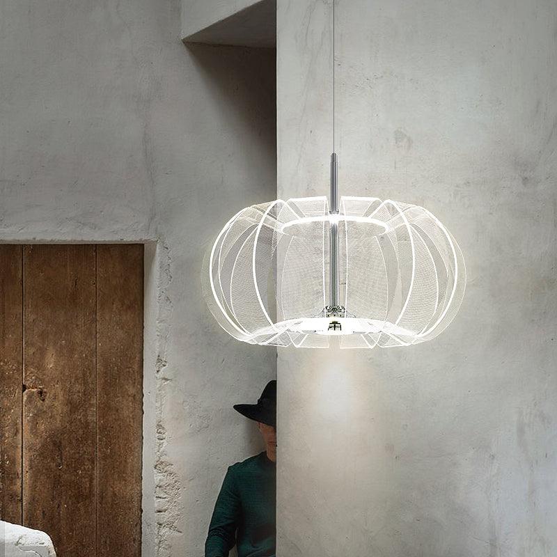 Timothy Modern Oval Acrylic Globe LED Pendant Light Chrome Finish Hanging Ceiling Fixture