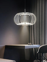 Timothy Modern Oval Acrylic Globe LED Pendant Light Chrome Finish Hanging Ceiling Fixture
