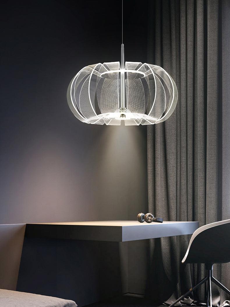 Timothy Modern Oval Acrylic Globe LED Pendant Light Chrome Finish Hanging Ceiling Fixture