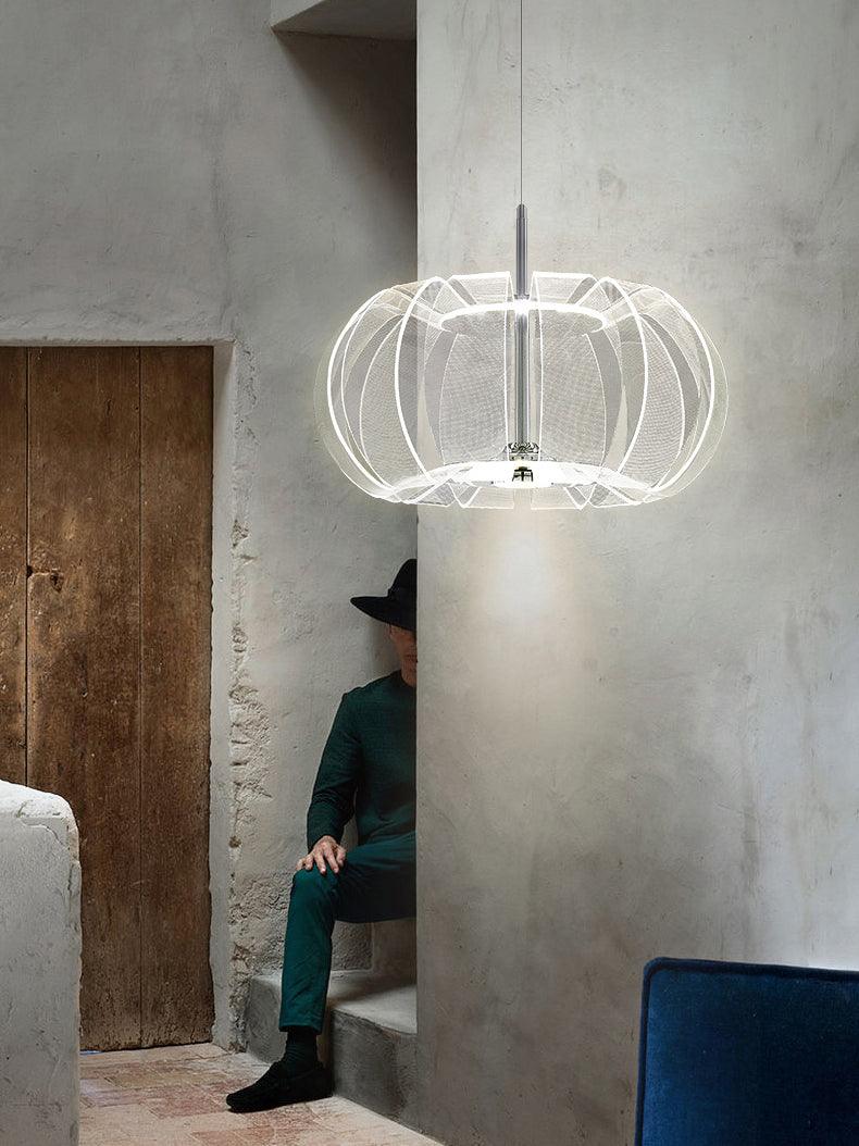 Timothy Modern Oval Acrylic Globe LED Pendant Light Chrome Finish Hanging Ceiling Fixture