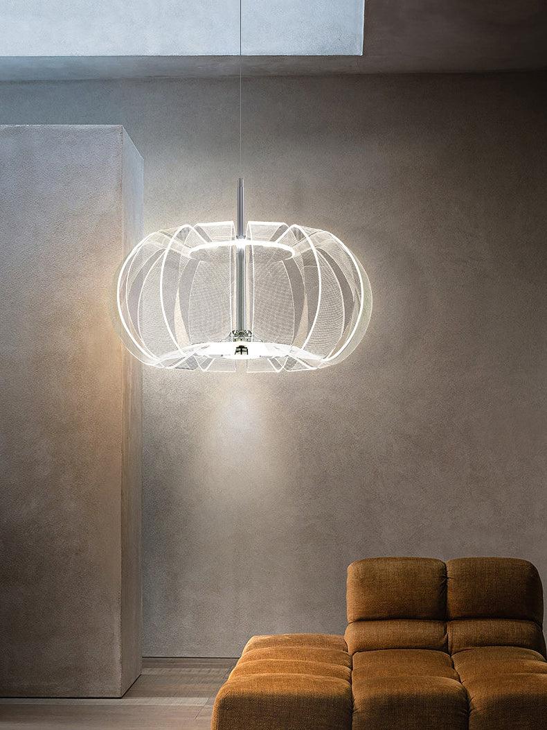 Timothy Modern Oval Acrylic Globe LED Pendant Light Chrome Finish Hanging Ceiling Fixture