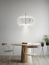 Timothy Modern Oval Acrylic Globe LED Pendant Light Chrome Finish Hanging Ceiling Fixture