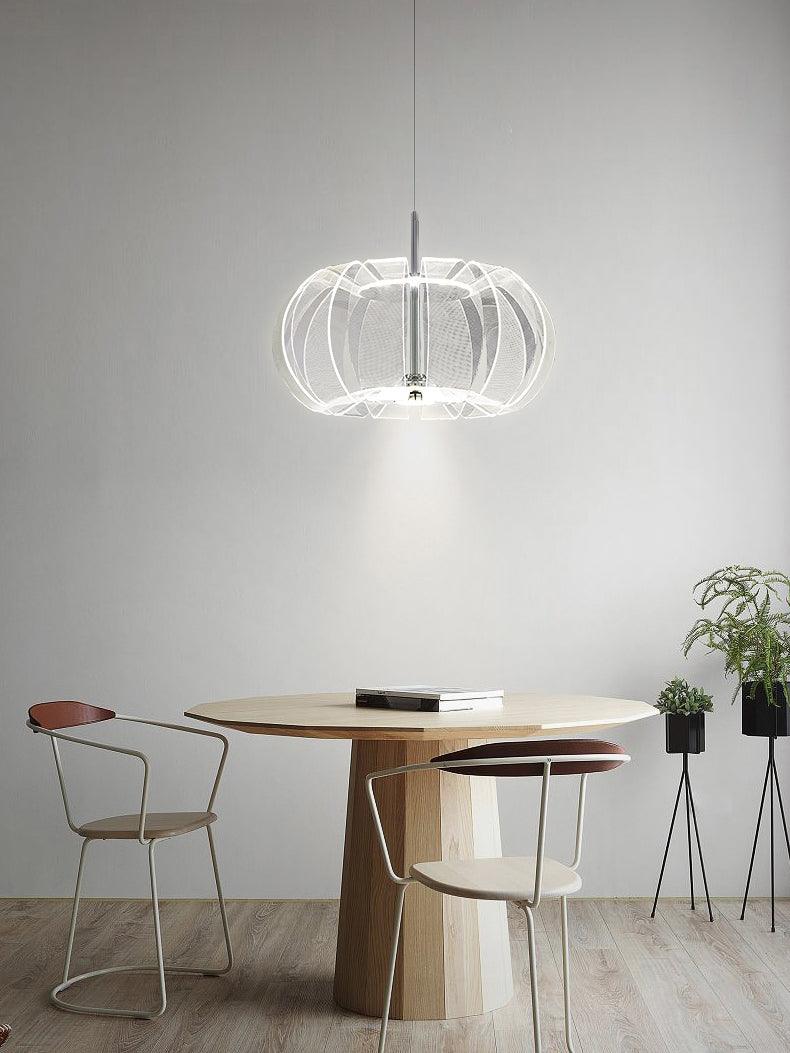 Timothy Modern Oval Acrylic Globe LED Pendant Light Chrome Finish Hanging Ceiling Fixture