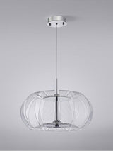 Timothy Modern Oval Acrylic Globe LED Pendant Light Chrome Finish Hanging Ceiling Fixture