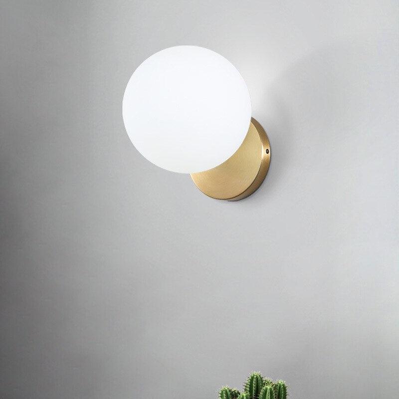 Tip of the Tongue Modern Glass Globe Wall Sconce Gold Finish Indoor Sconce Set of 2