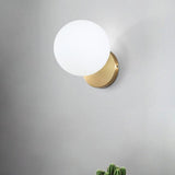 Tip of the Tongue Modern Glass Globe Wall Sconce Gold Finish Indoor Sconce Set of 2