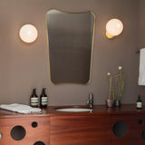 Tip of the Tongue Modern Glass Globe Wall Sconce Gold Finish Indoor Sconce Set of 2