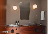 Tip of the Tongue Modern Glass Globe Wall Sconce Gold Finish Indoor Sconce Set of 2