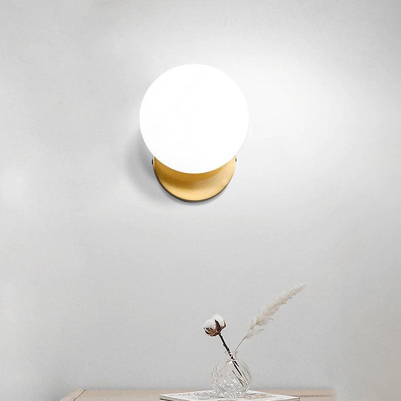 Tip of the Tongue Modern Glass Globe Wall Sconce Gold Finish Indoor Sconce Set of 2