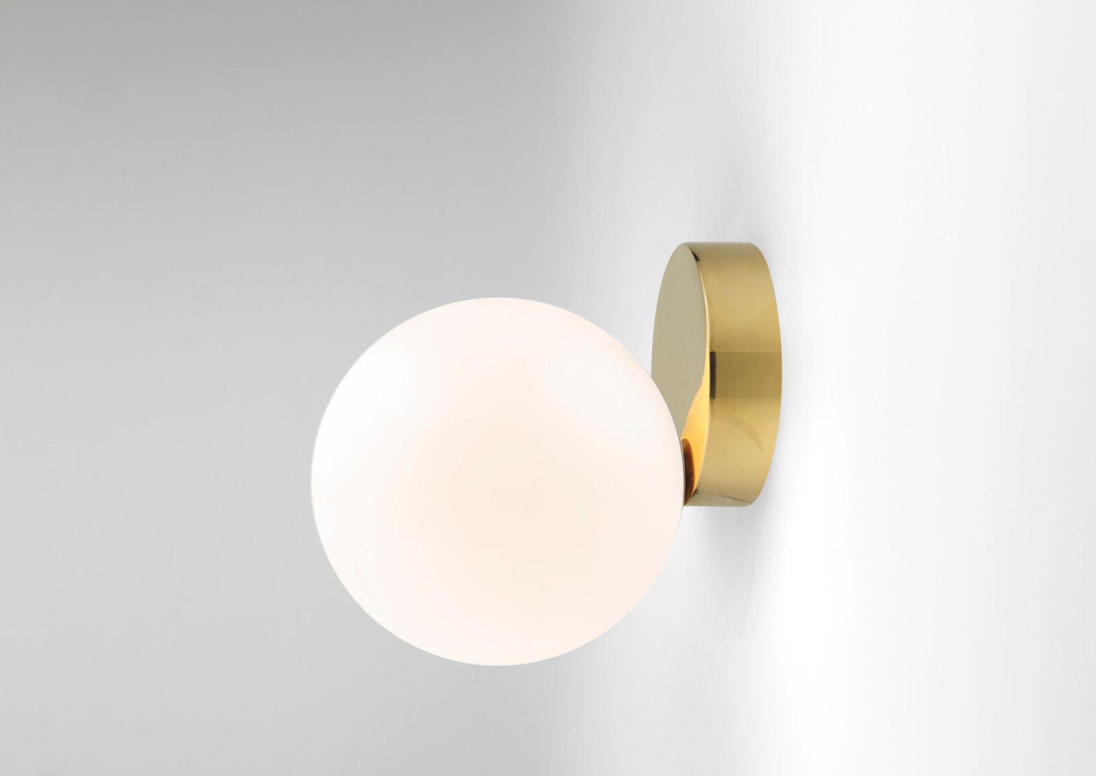 Tip of the Tongue Modern Glass Globe Wall Sconce Gold Finish Indoor Sconce Set of 2