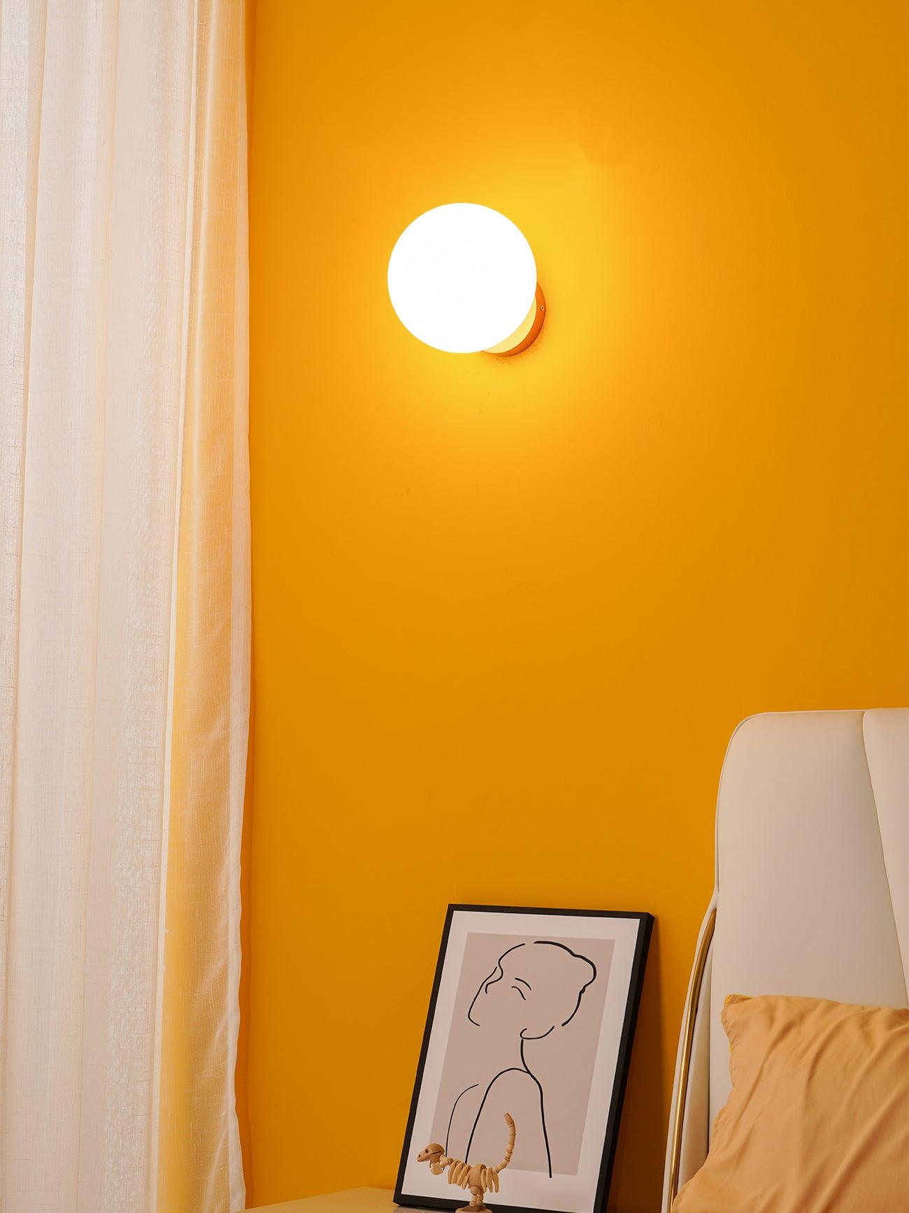 Tip of the Tongue Modern Glass Globe Wall Sconce Gold Finish Indoor Sconce Set of 2