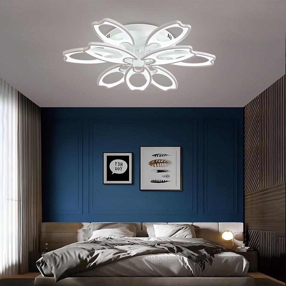 Modern Flower Petal LED Flush Mount Ceiling Light Dimmable White Petal Design Fixture